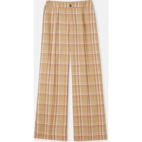 pantaloni a palazzo Calliope marrone a quadri