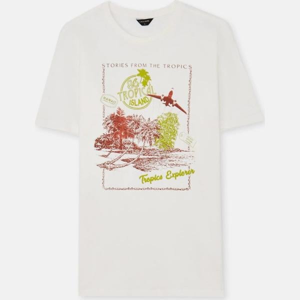 t-shirt Calliope bianco con stampe