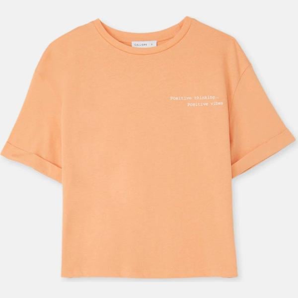 t-shirt Calliope arancione tinta unita