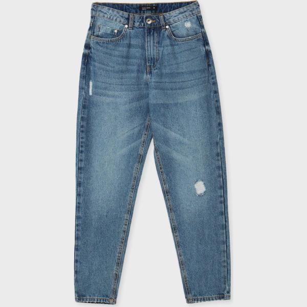 jeans mom Calliope blu tinta unita