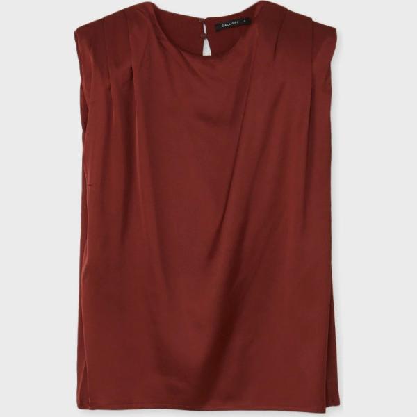 top Calliope rosso tinta unita