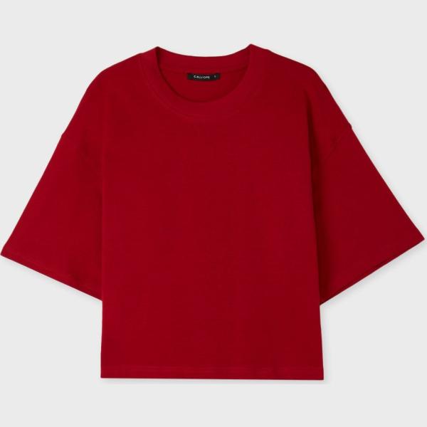 camicie a manica corta Calliope rosso tinta unita