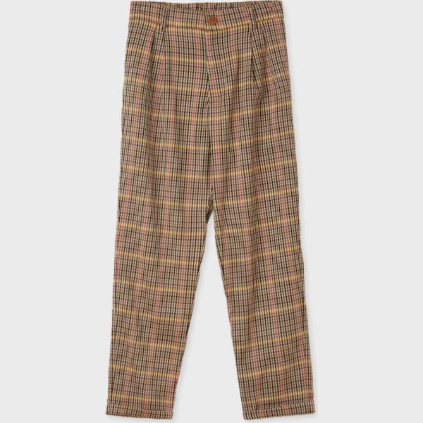 pantaloni capri da donna in arancione chiaro a quadri Calliope