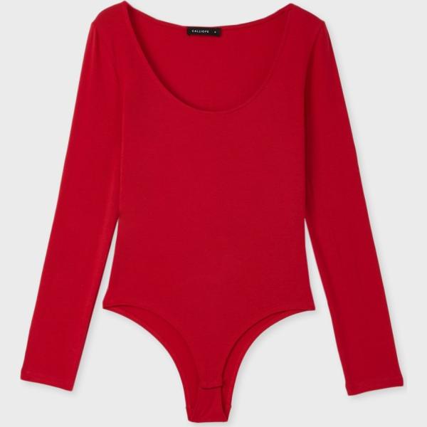 body Calliope rosso tinta unita