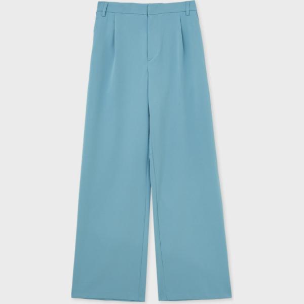 pantaloni Calliope blu tinta unita