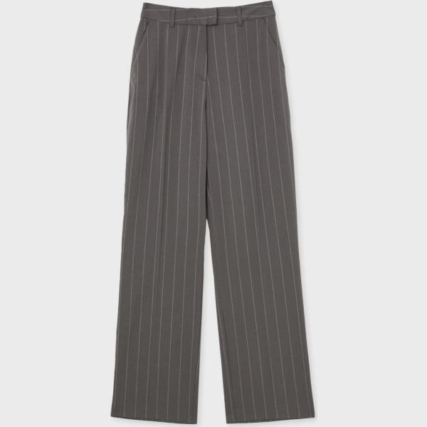 pantaloni a palazzo Calliope grigio a righe