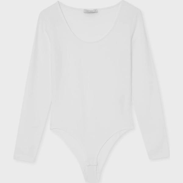 body Calliope bianco tinta unita