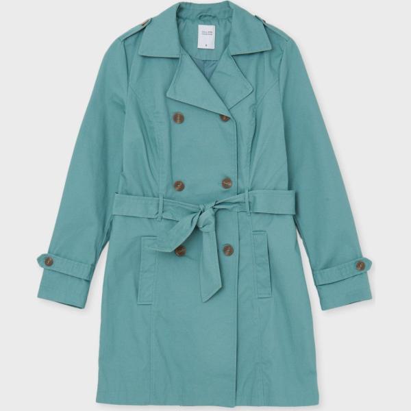trench Calliope verde tinta unita