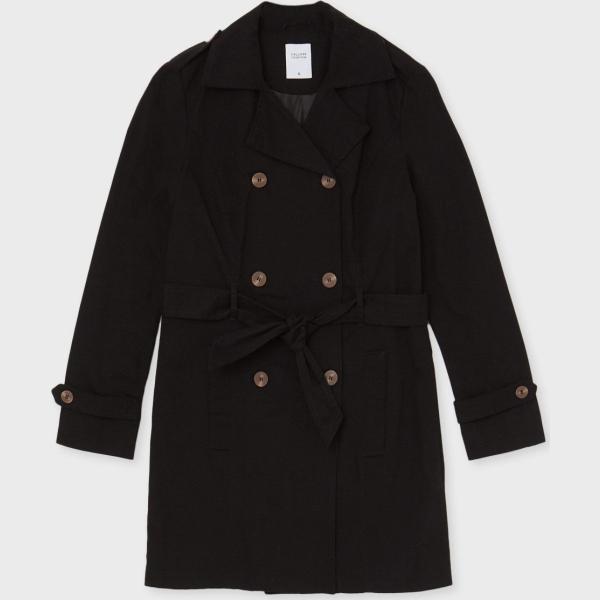 trench Calliope nero tinta unita