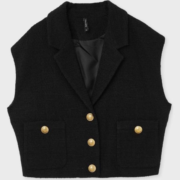 gilet Calliope nero tinta unita