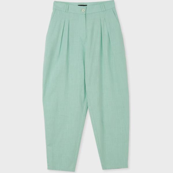pantaloni Calliope verde tinta unita