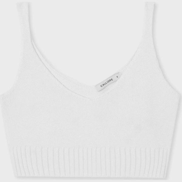 top Calliope bianco tinta unita