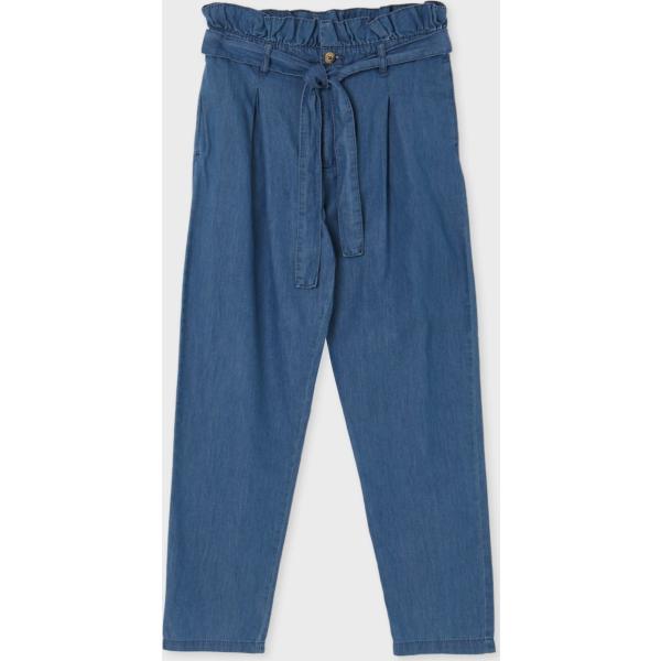 pantaloni Calliope blu tinta unita