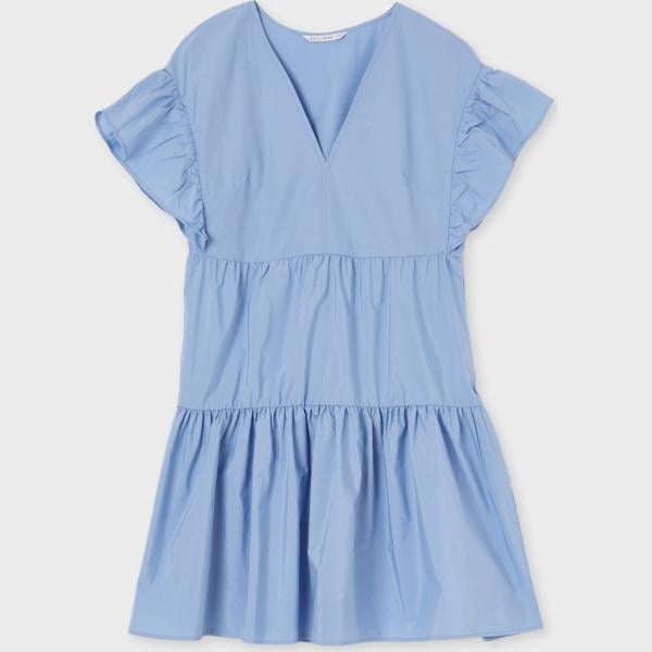 vestiti corti Calliope blu tinta unita