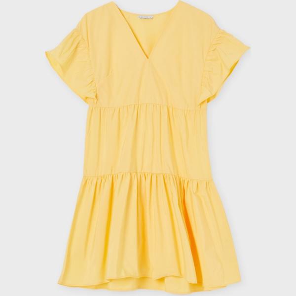 vestiti corti Calliope giallo tinta unita