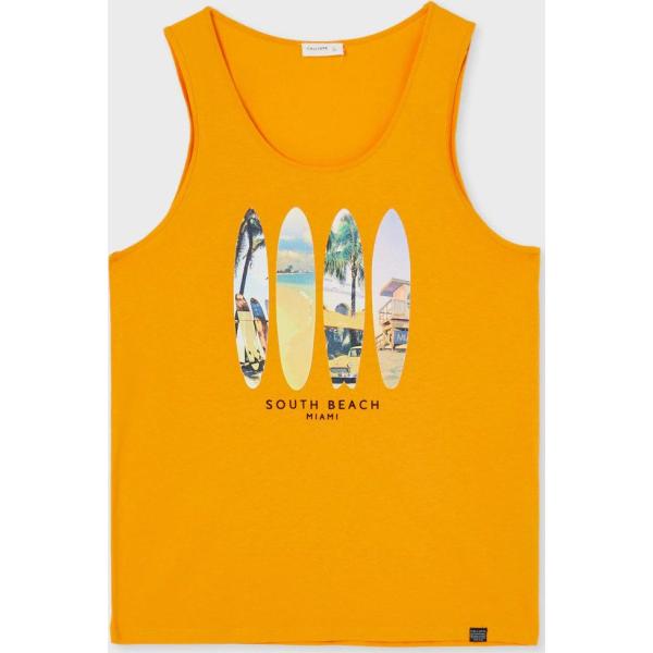 canottiere Calliope arancione con stampe