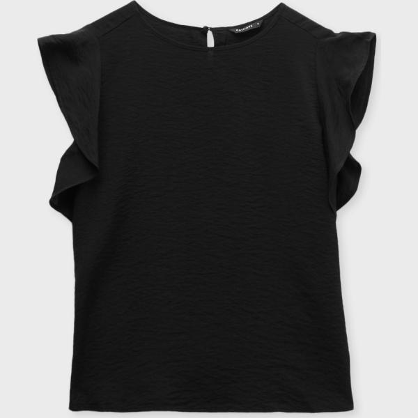 bluse Calliope nero tinta unita