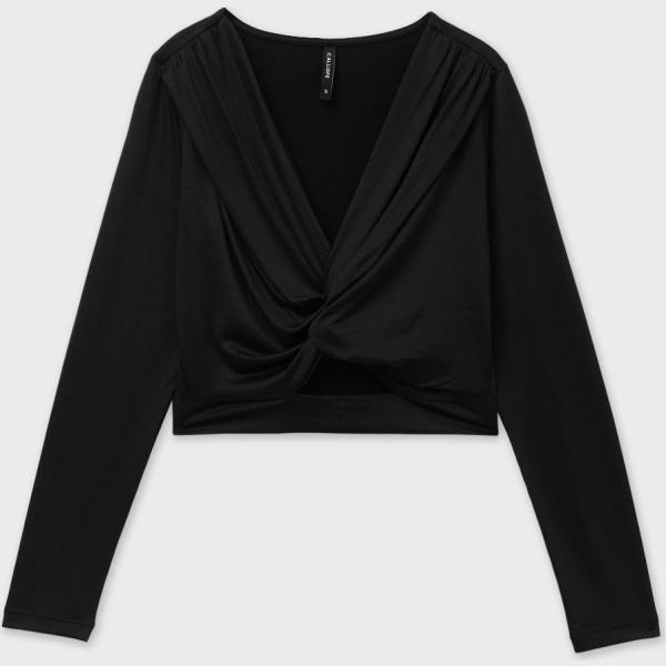 t-shirt Calliope nero tinta unita