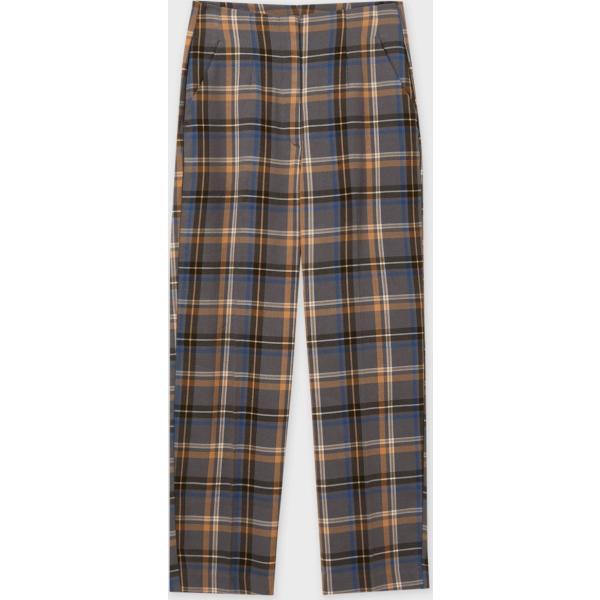 pantaloni capri Calliope grigio a quadri