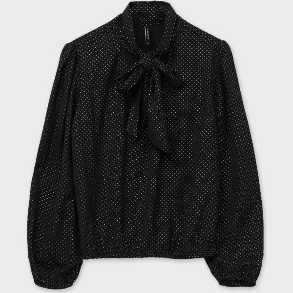 bluse Calliope nero a pois