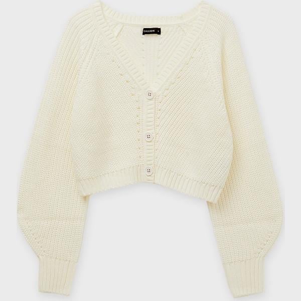 cardigans Calliope bianco tinta unita