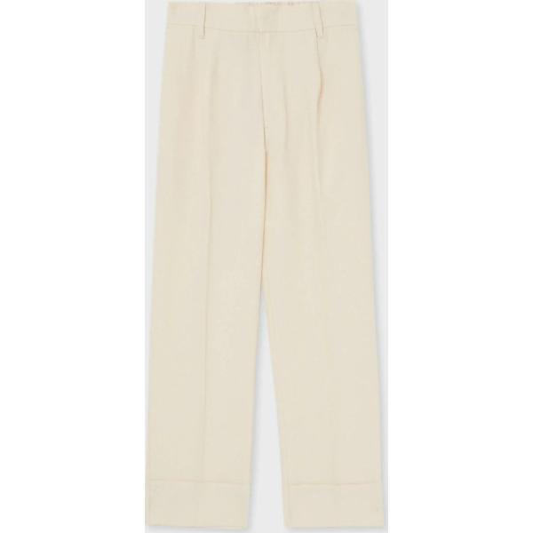 pantaloni Calliope bianco tinta unita