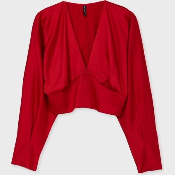 bluse Calliope rosso tinta unita