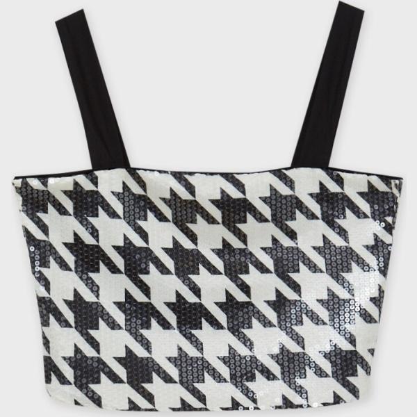 top Calliope multicolore pied de poule