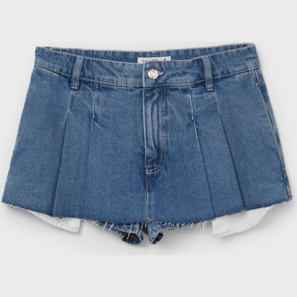 pantaloni corti Calliope blu tinta unita