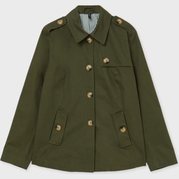 trench Calliope verde tinta unita