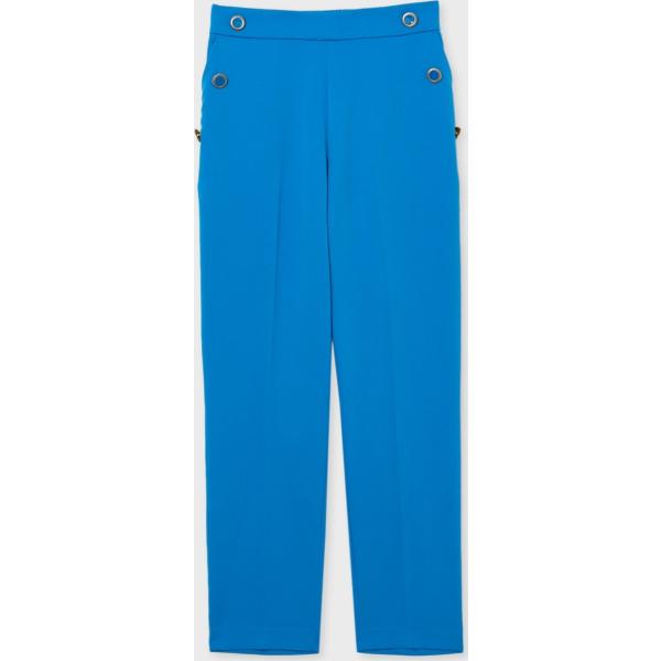 pantaloni capri Calliope blu tinta unita