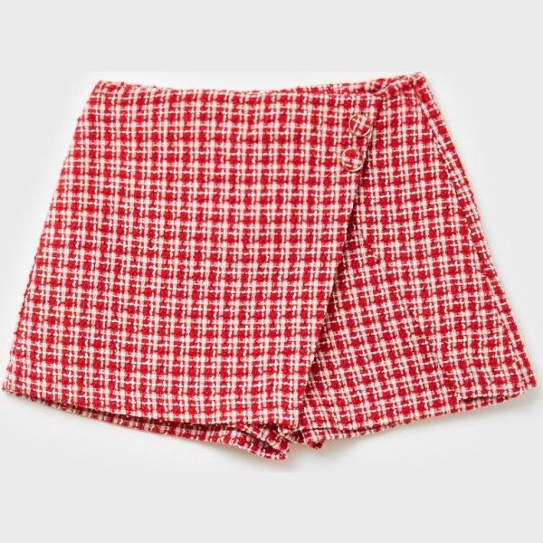 pantaloni corti Calliope rosa a quadri