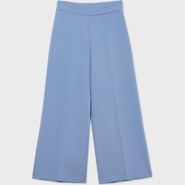 pantaloni capri Calliope blu tinta unita