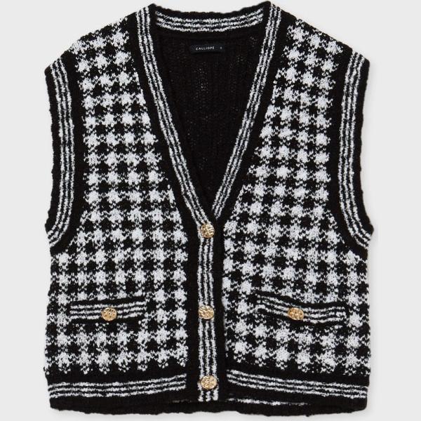 gilet Calliope nero a quadri