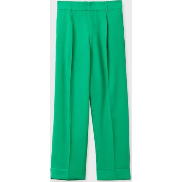 pantaloni Calliope verde tinta unita