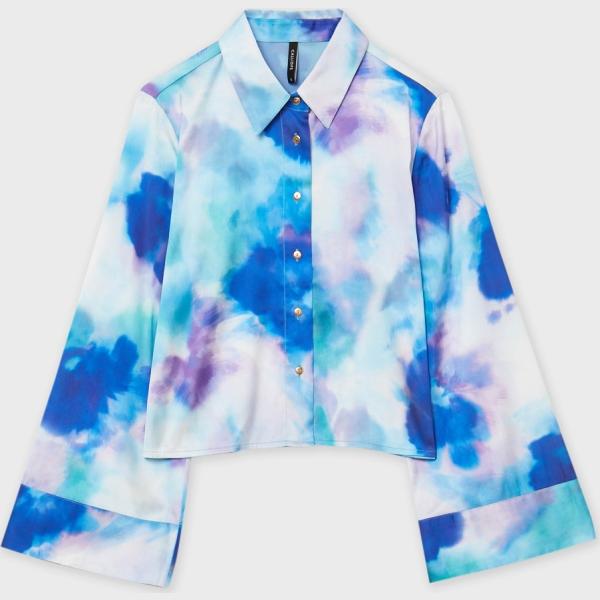 camicie Calliope viola con stampe