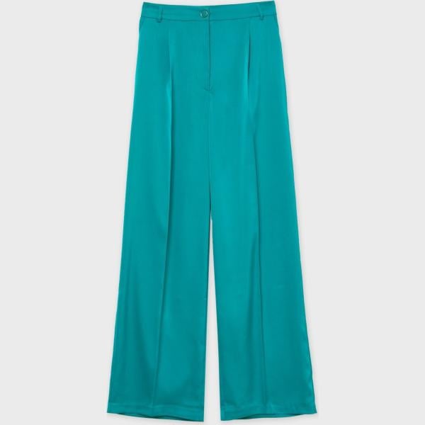 pantaloni a palazzo Calliope blu tinta unita