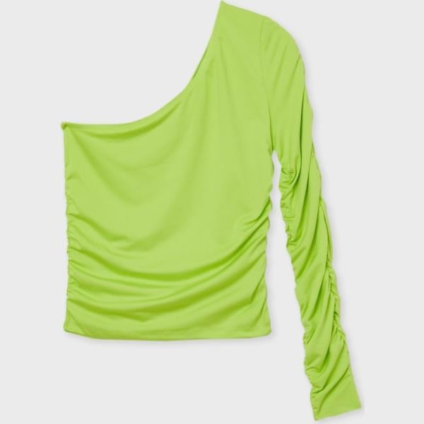 t-shirt Calliope verde tinta unita