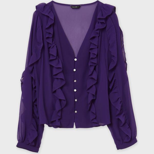 camicie Calliope viola tinta unita