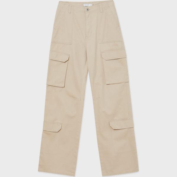 pantaloni cargo Calliope marrone tinta unita
