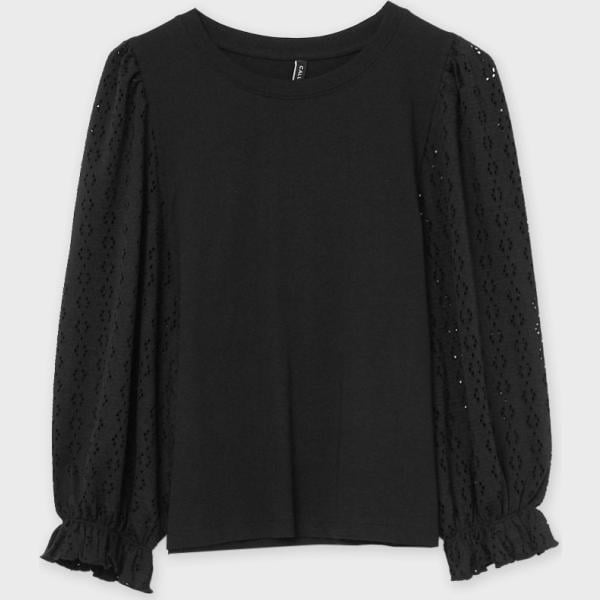 t-shirt Calliope nero tinta unita