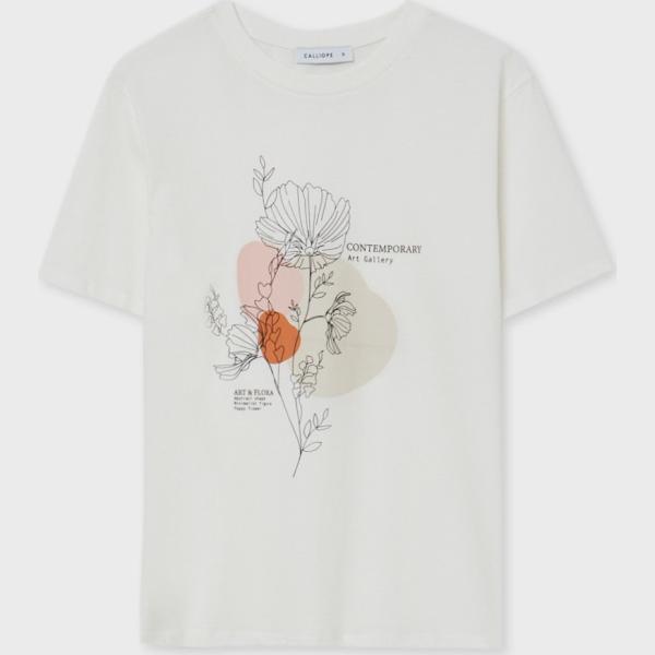 t-shirt Calliope bianco con stampe
