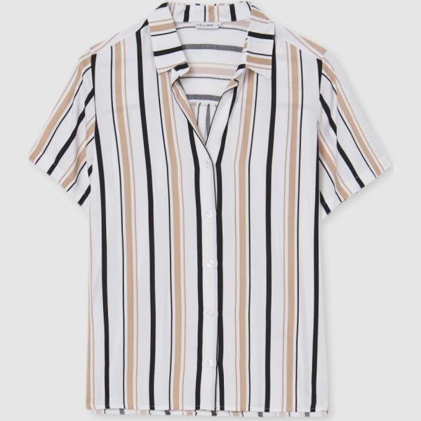 camicie a manica corta Calliope bianco a righe