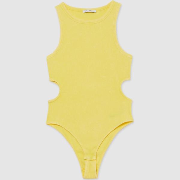 body Calliope giallo tinta unita