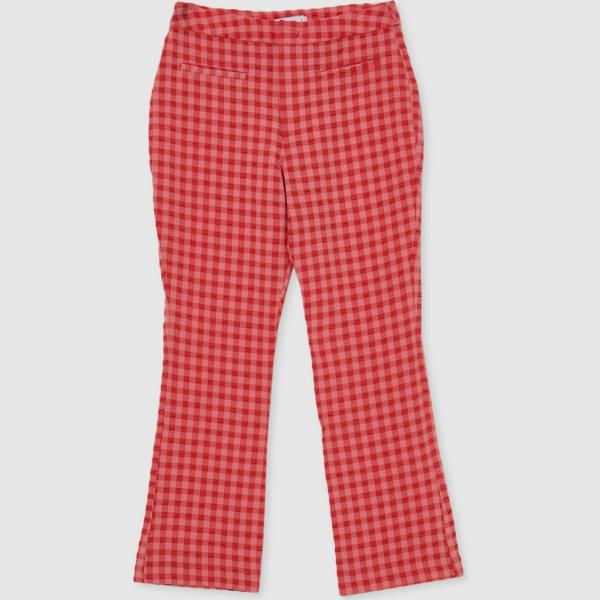 pantaloni capri Calliope rosso a quadri