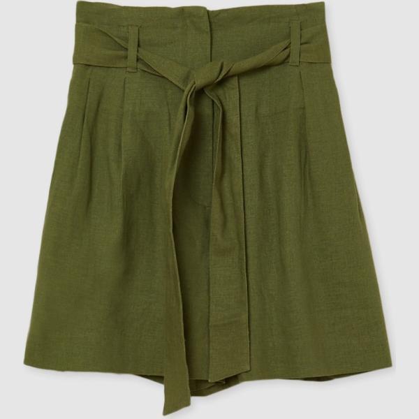 pantaloni corti Calliope verde tinta unita