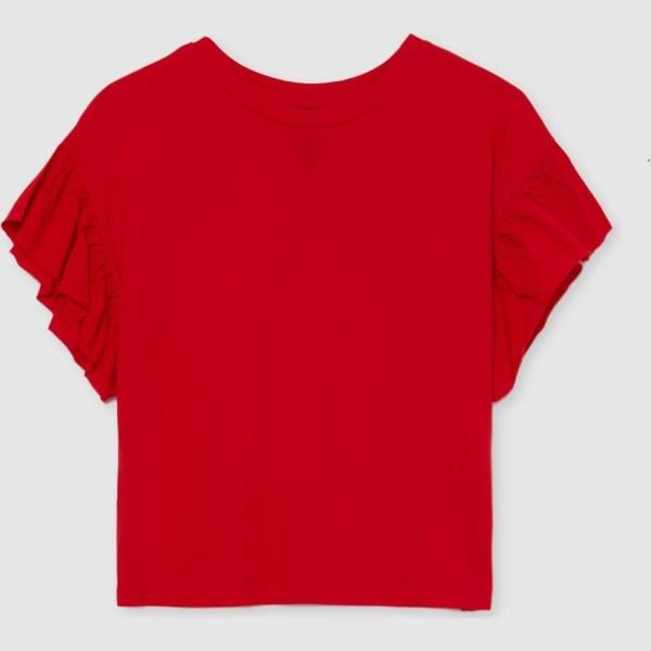 t-shirt Calliope rosso tinta unita