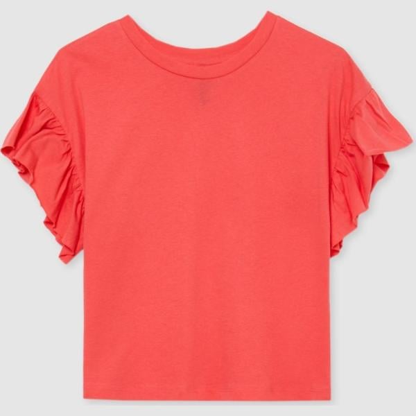 t-shirt Calliope rosso tinta unita