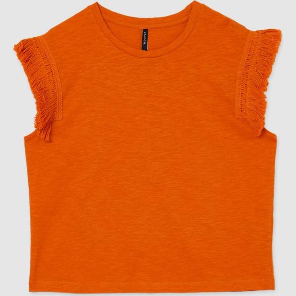 t-shirt Calliope rosso tinta unita