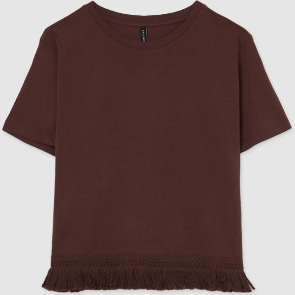 t-shirt Calliope marrone tinta unita